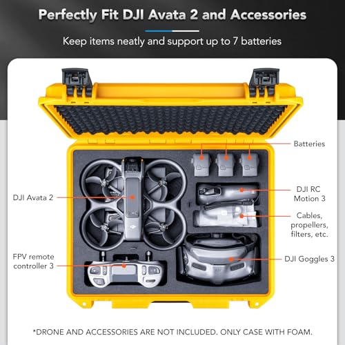 Image of Lykus Titan AT200 Hard Case for DJI Avata 2,Goggles 3(NOT N3),FPV /Motion RC | CASE ONLY,Fits Fly More Combo,IP67 Waterproof,Shockproof,CNC Cut Premium Foam