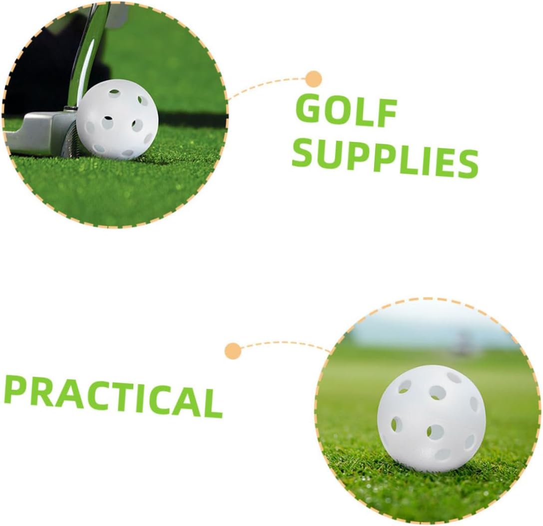 100pcs Plastic Golf Practice Balls Hollow Design Lightweight Training Balls for Indoor Outdoor Swing Golf Training