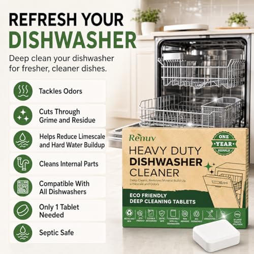 Image of Renuv Washing Machine + Dishwasher + Garbage Disposal Cleaner Bundle | Heavy Duty Home Appliance Deep Cleaning, Descaling, Deodorizing