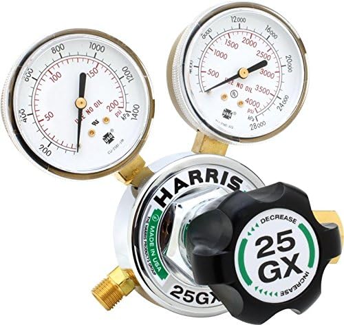 Harris 25GX-50-510P Pressure Regulator, 0 - 50 PSIG, Forged Brass