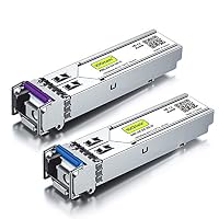 10Gtek EIN Paar 1Gb SFP Bidi Transceiver 20km, 1000Base-BIDI Singlemode Simplex LC Modul, 1490nm/1310nm, DDM, Kompatibel für Cisco GLC-BX-D, Ubiquiti UniFi UF-SM-1G-S, Mikrotik, Netgear, Open Switch