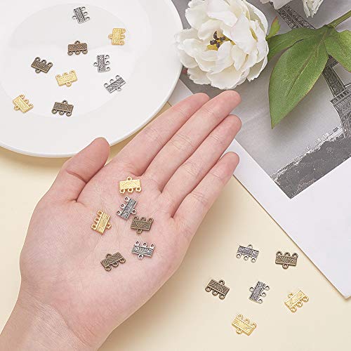 Ph Pandahall WH-PALLOY-PH0005-51 120Pcs Necklace Connector, 3 Color Rectangle Multi Strand Bracelet Layer Clasp Pendant Bails Chandelier Drop Earrings Chains Tags Charms thumb #2