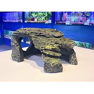 Mezzaluna Gifts Grey Natural Effect Cave Fish Tank Swim-through Hideaway Aquarium Ornament