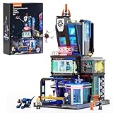 LUMIBRICKS Cyberpunk Police HQ Klemmbausteine mit LED-Beleuchtung, 1716 Teile Futuristische Polizeistation, Modulares Cyberpunk-Gebäude mit 3 Etagen, Bauset für Erwachsene und Jugendliche ab 16 Jahren
