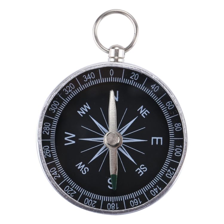 Outdoor Sports Camping Hiking Pointer Guider Aluminum Alloy Compass Hiker Navigation with Keychain-image-2