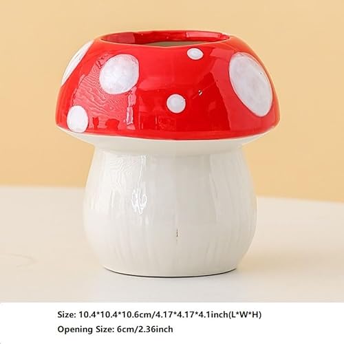 Youfui Porta-lápis de cogumelo para mesa, porta-canetas fofo, porta-pincéis de maquiagem, copo de ce