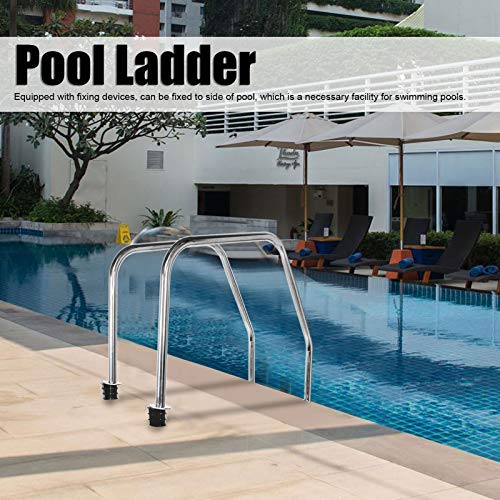 Escalera para piscina con 2 peldaños antideslizantes de acero inoxidable miniatura 3