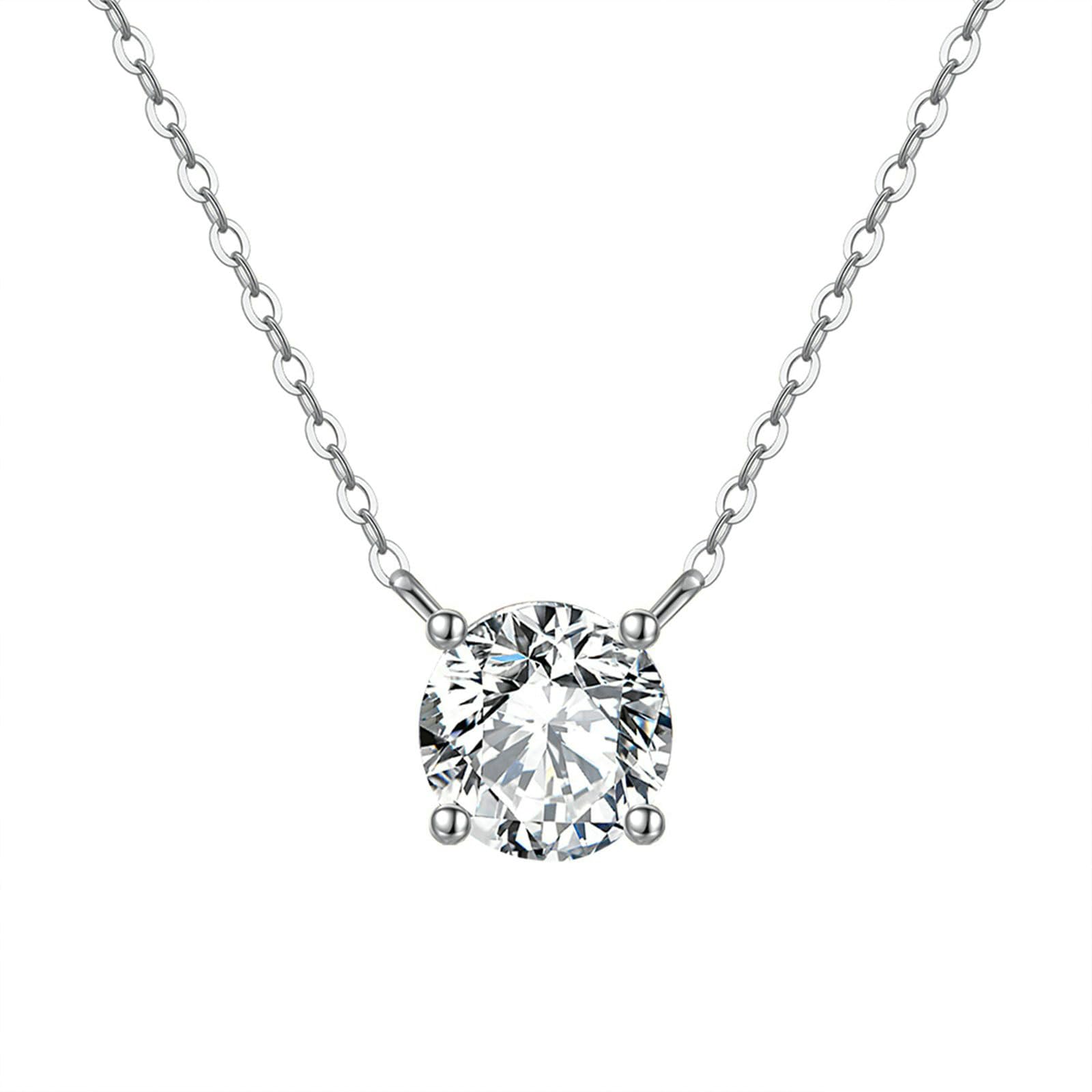 Collana Pendente Donna in Argento Oro Collana Pendente Ciondolo in Zircone Zirconia Cubica