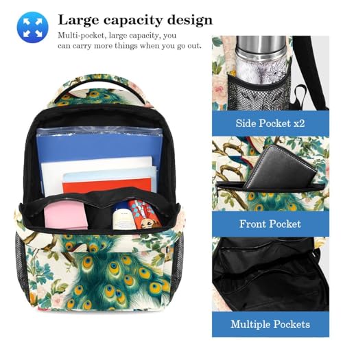 Sac à dos avec trousse imprimé fleurs papillon, cadeau idéal étudiants - 3