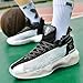 Mens High Top Basketball Shoes Womens Breathable Outdoor Fashion Lightweight Unisex-Adult Laceup Running Shoes White Black Size 10