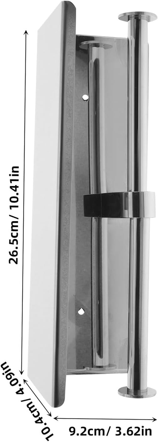 Housoutil Dual Toilet Paper Holder with Shelf Wall Mount, 304 Stainless Steel Bathroom Tissue Dispenser, Toilet Roll Organizer for Hotels and Restrooms with Installation Accessories