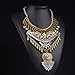 Fashion Vintage Crystal Zinc Alloy Big Pendant Bib Chain Statement Necklace for Women