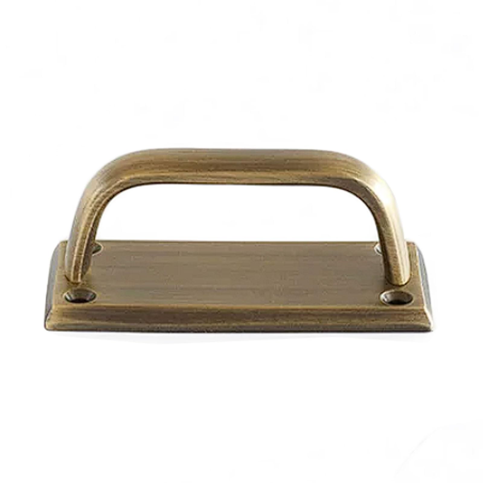 Chenhoju Bronze Antique Style Brass Cabinet Pull Rectangular Base, 4-Hole Fixing, Multiple Color Options For Drawers And Wardrobes Cabinet Pulls(Bronze)