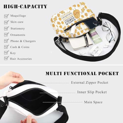 BDPWSS Potato Gift For Potato Lover Gift Always Be Yourself Unless You Can Be A Potato Crossbody Bag Food Lover Farmer Gift4