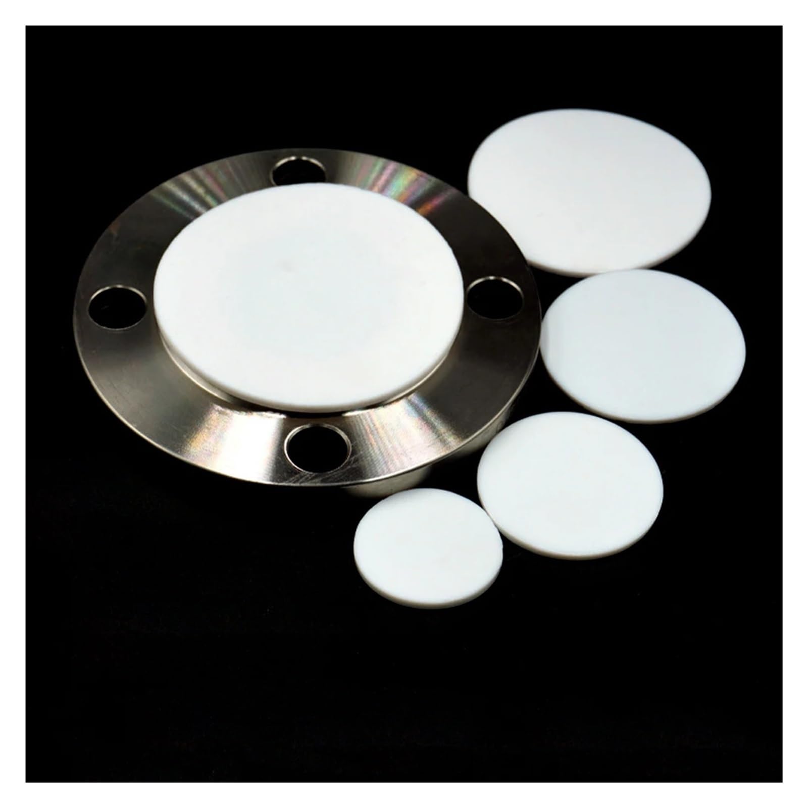 quincaillerie Feuille de PTFE ronde de 3mm, 1 pièce, panneau de PTFE solide, plaque de joint d'étanchéité à haute température, diamètre 45/58/68/78/88/102/122/138/158/188/212mm rondelle d'étanchéité(4