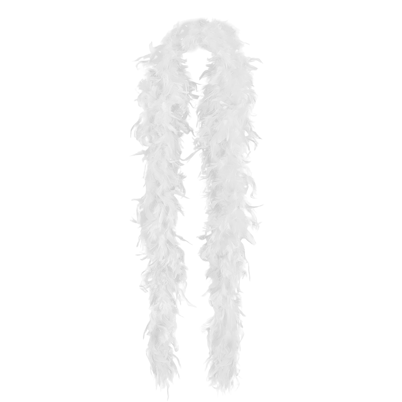 WSOAFVK White Feather Boa, Fluffy Feather Boa 60g 2 Metre Long, Thick Turkey Feathers Boas for Dancing, Carnival, Christmas, Wedding, Party Fancy Dress Costume Accessory