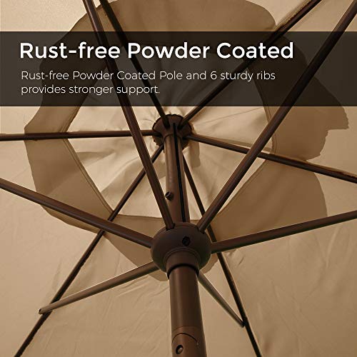 Abba Patio 9Ft Patio Umbrella Outdoor Umbrella Patio Market Table Umbrella With Push Button Tilt And Crank For Garden, Lawn, Deck, Backyard & Pool, Beige #TOP7