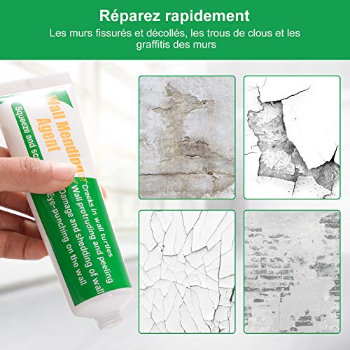 ZITFRI 200 g Wall Mending Agent Cream plamuurmassa voor de reparatie van huismuur, gebruikt voor reparatie van schade aan muren (2 stuks) - Afbeelding 3