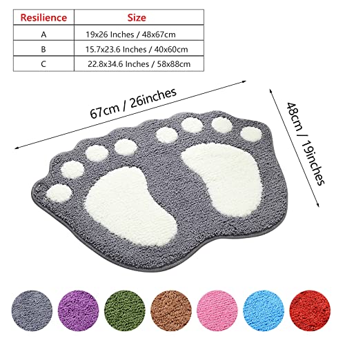 jianyana Cute Foot Pads Soft Microfiber Bath Mat Non-Slip Doormat Cute Large Doormat Absorbent Rug for Bedroom Kitchen Carpet - Image 6