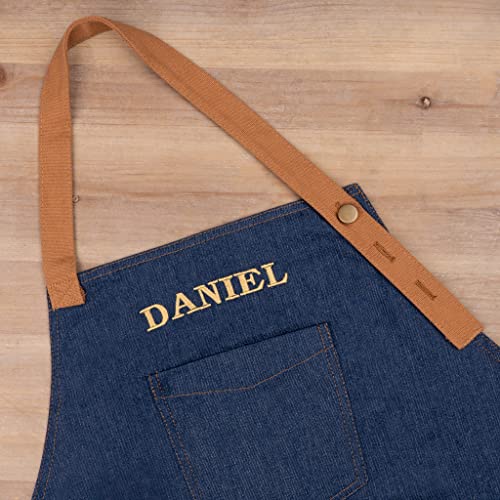 Variante de Wanapix personalizar delantal Vaquero 100% algodón con bolsillos