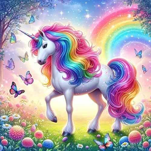 MOMDEDP Unicorn Diamond Art Kits for Adults,5D Animal Diamond Pai...