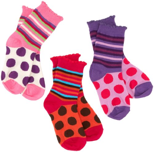 Jefferies Socks Girls 2-6x Dotty 3 Pack Triple Treat