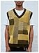 OYOANGLE Men's Vintage Plaid Print Sweater Vest Sleeveless V Neck Pullover Knit Tank Tops Yellow Small