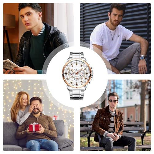 Montre d'affaires homme avec chronographes actifs et acier robuste