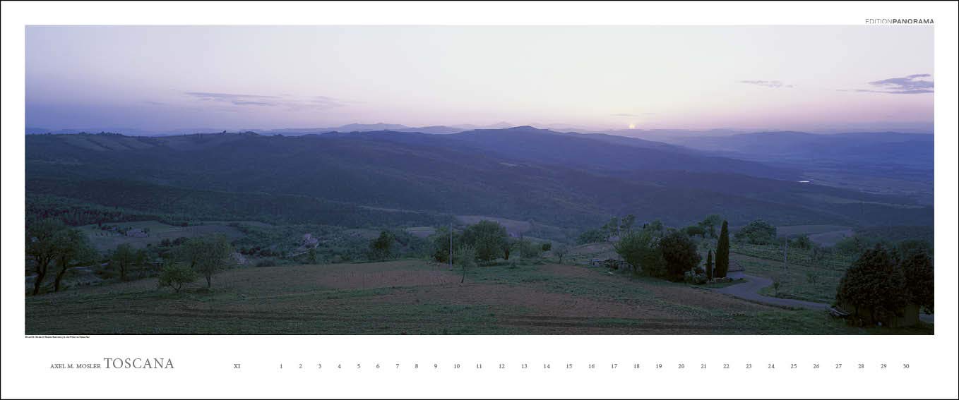 Toscana: Immerwährender Panorama-Kalender in 1,15 Meter Breite