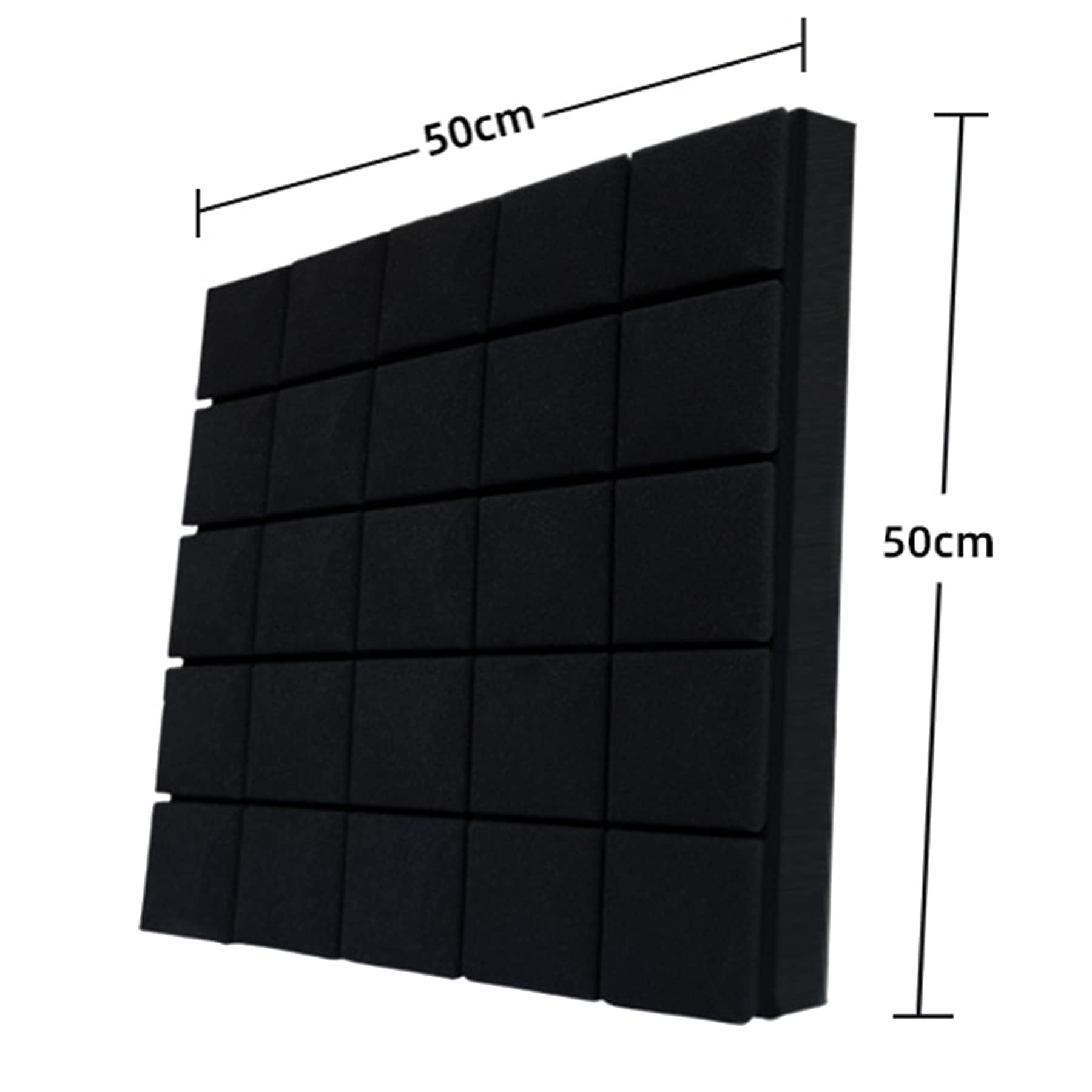 Panele Akustyczne Drum Roomal Panele Akustyczne Gąbka 50x50x5cm Pianka Akustyczna -10 Szt. Pianka Studyjna - Panele O Dużej Gęstości - Pad Studio Piano Room Izolacja Akustyczna(Color:czarny)