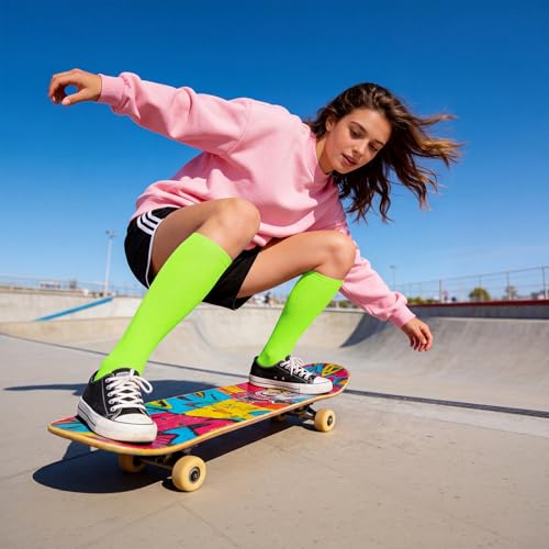 Image of American Trends Womens Athletic Knee High Socks Outdoor Sport Thigh High Stockings Casual Stripes Tube Socks