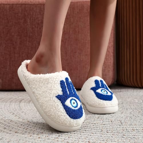 Image of Slippers for Women Men Fuzzy Memory Foam Slipper Fluffy Winter Soft Warm Slip On House Shoes
