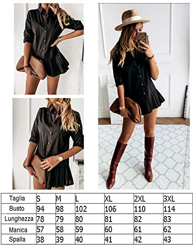 WangsCanis Vestito Camicia Donna Abito Camicia a