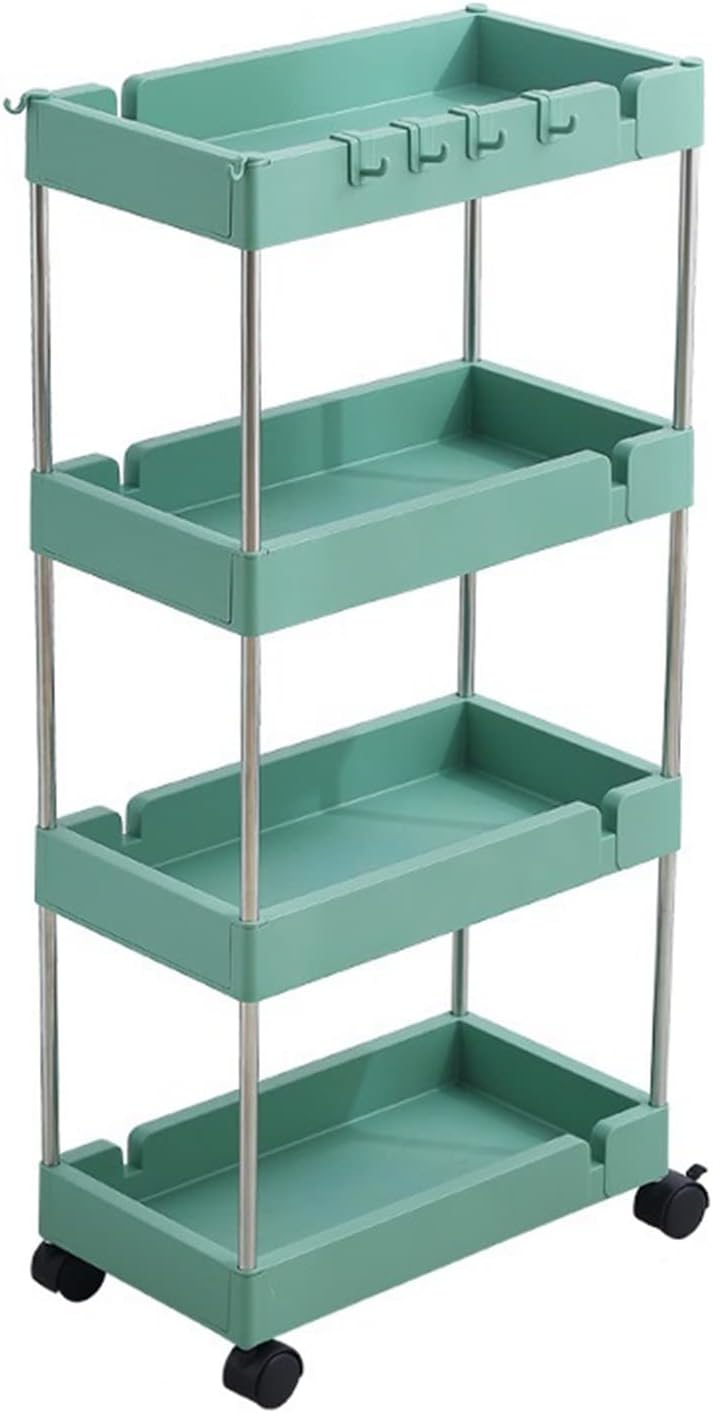 LIPJIA Shelves Storage Cart Kitchen Mobile Trolley Rack