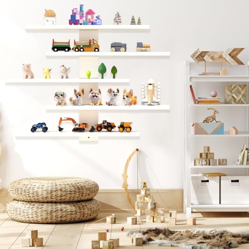 Étagère murale en PVC blanc pour figurines et mini décorations