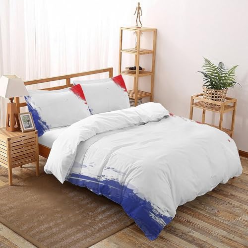 Parure de lit Super King graffiti bleu et rouge 260x220cm avec taies - 2