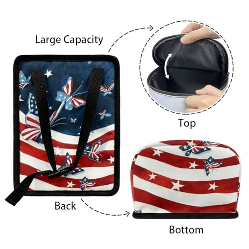 Image of American Flag Butterfly Car Trash Bin Collapsible Car Organizers and Storage for Front Seat Multipurpose Trash Bag Automotive Garbage Can Car Accessories Interior Car Organizer