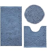 Flotstiga Bathroom Rugs Sets 3 Piece Ultra Soft Chenille Bath Mat, Non-Slip and Super Absorbent B...
