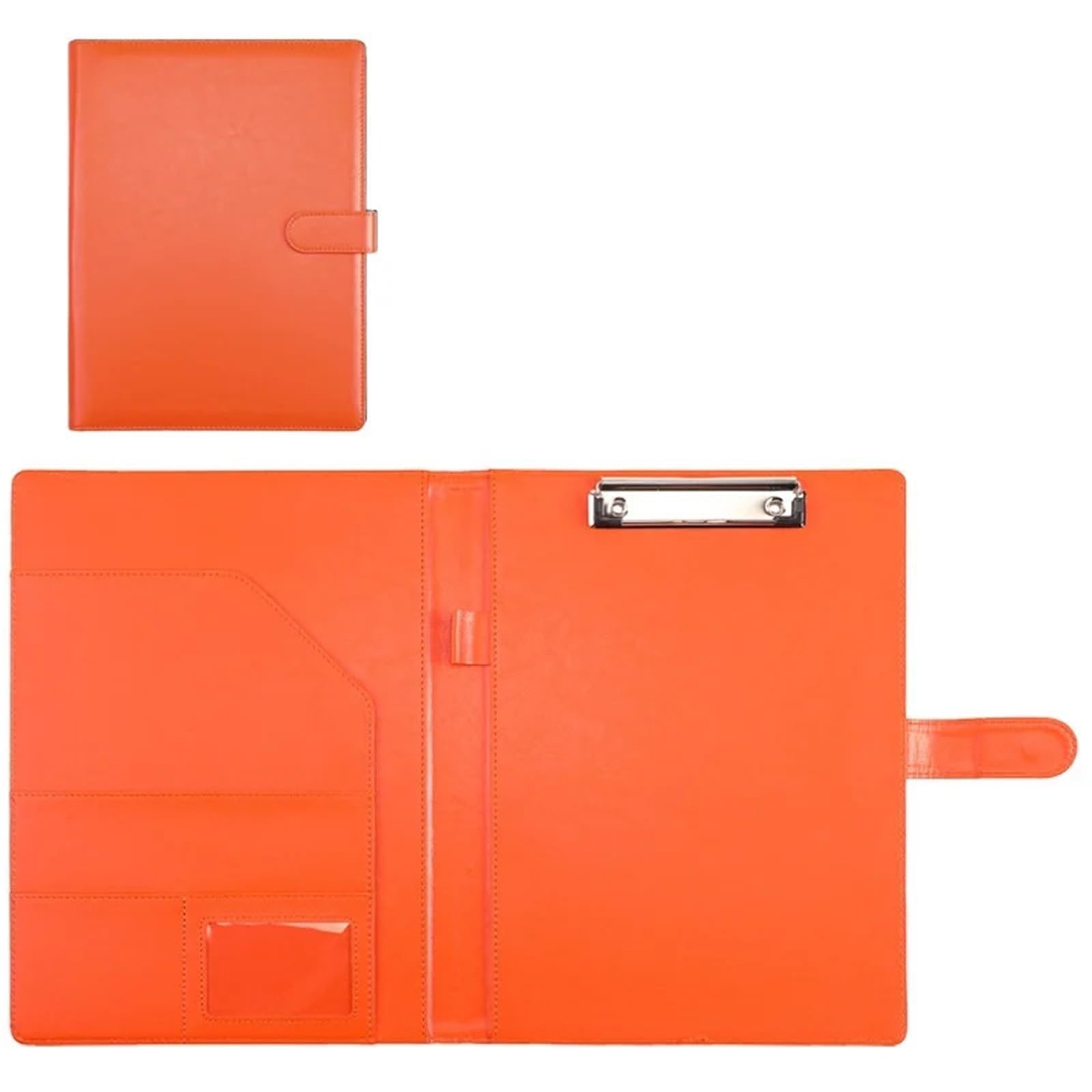 Konferenzmappe aus PU-Leder, A4-Konferenzmappe, Geschäftsdokument, Vertragsmappe aus Leder, mehrfarbig, Bürobedarf(Orange)
