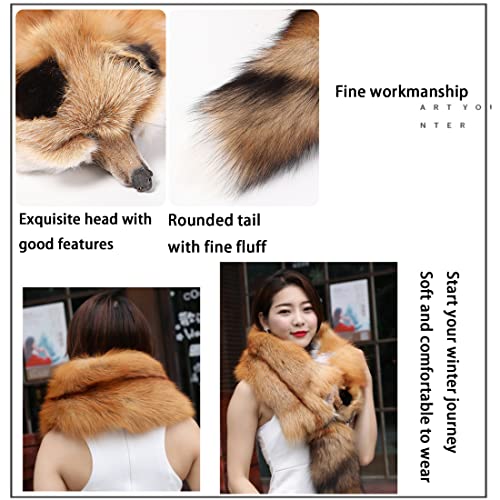Daisha Unisex Winter Long Scarf Neck Warmer Shawl,Cold Weather Thick Warm Fox Fur Scarves,Noble Christmas New Year Gift. #TOP5