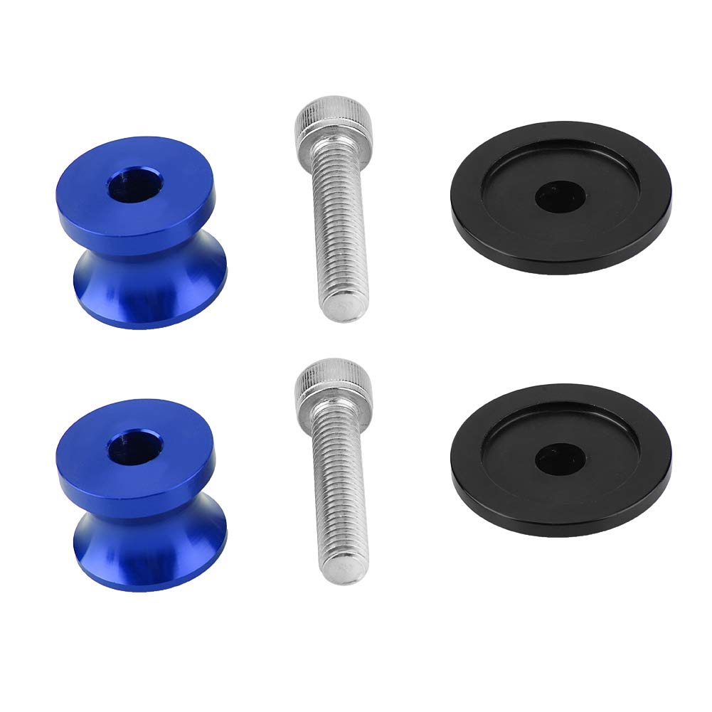 Carrete del brazo oscilante-Duokon 2pcs Universal 6mm Frame Sliders Motocicleta Soporte trasero Brazo oscilante Spool Sliders Soporte de aleación de aluminio(azul)