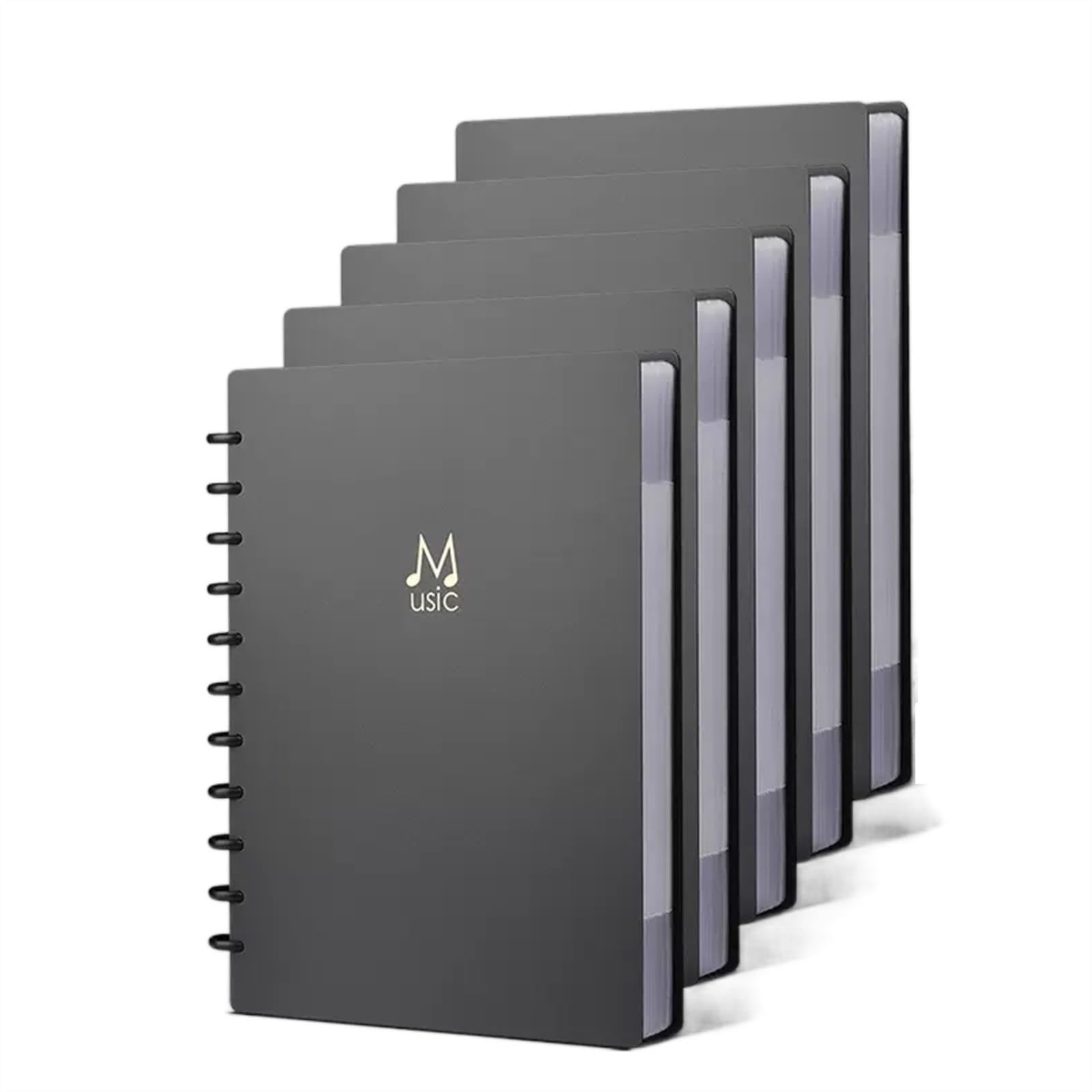 Buste per archiviazione 5 pezzi nero foglio A4 raccoglitore fogli mobili cartella modificabile inserto trasparente spartiti raccoglitore album musica dispiegamento libretto di archiviazione Cartelle d