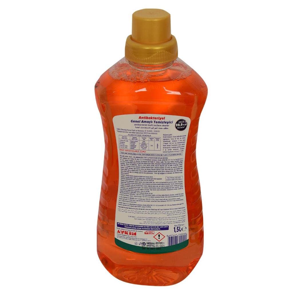 Tex Antibakteriyel Genel Amaçlı Yüzey Temizleyici 1.5 Lt Turuncu