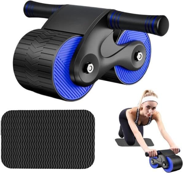 Automatic Rebound Ab Roller Wheel Double Wheel Abdominal Exercise Roller with Knee Mat Heavy Duty Core Workout Equipment for Home Gym Fitness Abs Trainer for Men Women-image-6