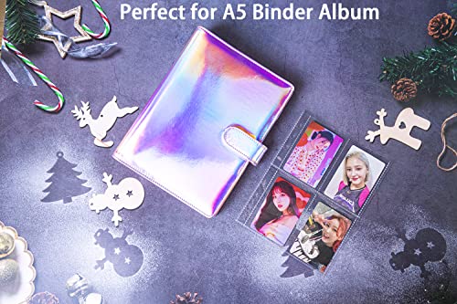 40 Pack 320 Pockets 2.5X3.5 Inch Trading Card Sleeve Pages For Game Cards, Photocard- Double-Sided 4 Pocket Page Protector,Ultra-Clear Kpop Photocard Sheets For A5 6 Ring Binder #TOP2