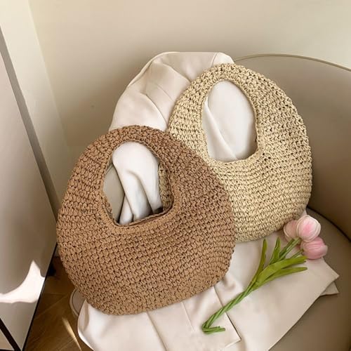 Bolso Tote tejido de paja para verano miniatura 3