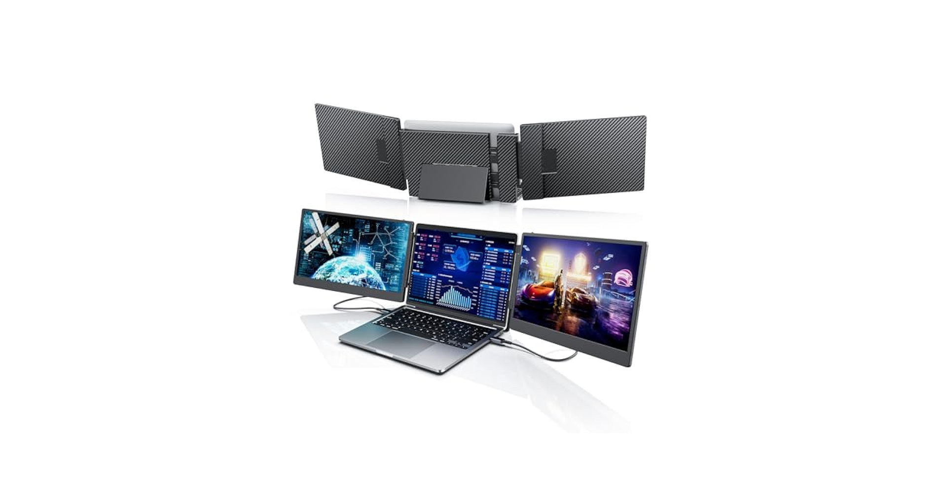 LAPTOMO S3 トリプルスクリーン拡張器　ほぼ新品 Amazon.com: Laptomo 14'' Triple Portable Monitor for Laptop