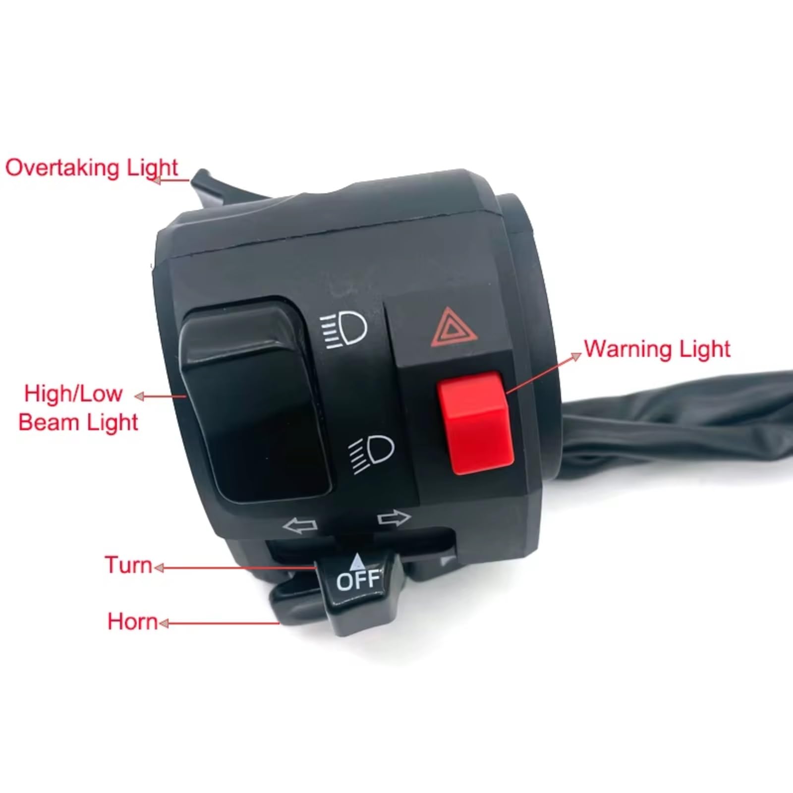 Controllo Manubrio Interruttore Moto Da 22mm Per Pulsante Clacson Universale Indicatori Di Direzione Pulsanti Avvio Luce Fendinebbia Elettrici Comando Manubrio(1pcs left)