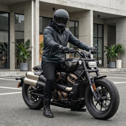 Image of Blaq Ash Men's Faux Leather Biker Jacket with Removable Hood, Quilted Shoulder, Dark Brown
