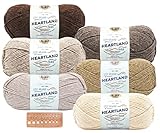 Lion Brand Yarn - Heartland - 6 Skein Assortment with Needle Gauge (Neutral)